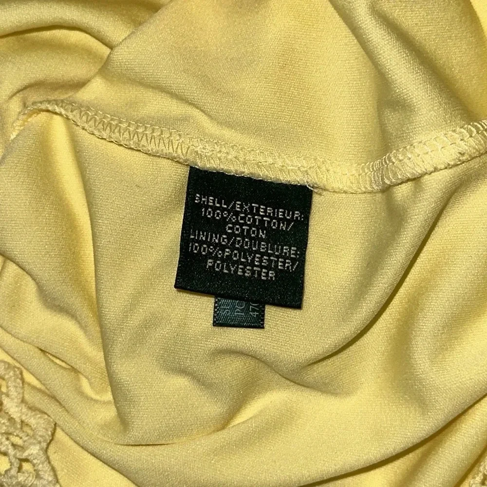 Lauren‎ Ralph Lauren Dress Yellow Crochet Knit Womens Size Small Petite Resort